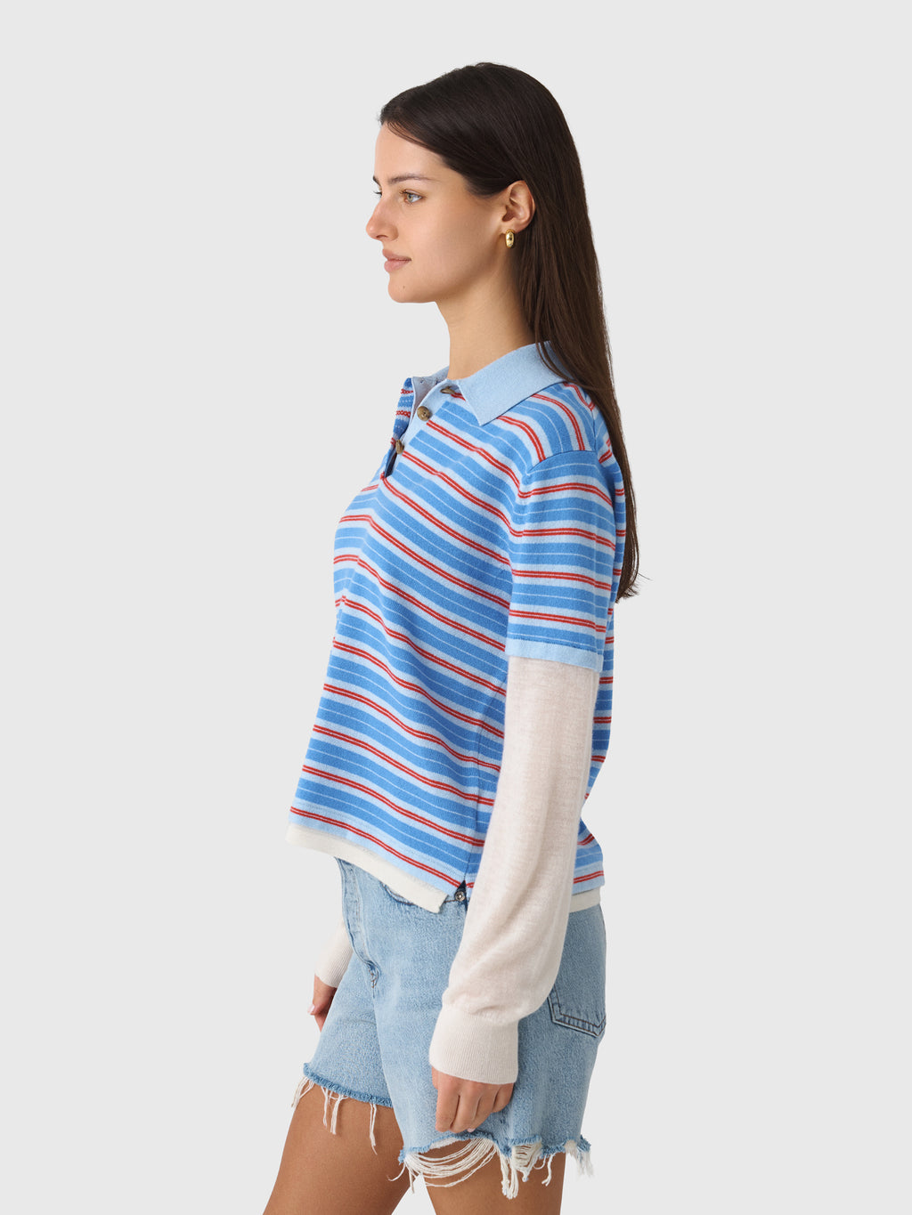 Guest In Residence Women's Layered Stripe Rugby Sweater - Saint Bernard