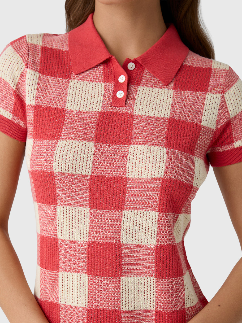 Guest In Residence Women's Gingham Polo Dress - Saint Bernard