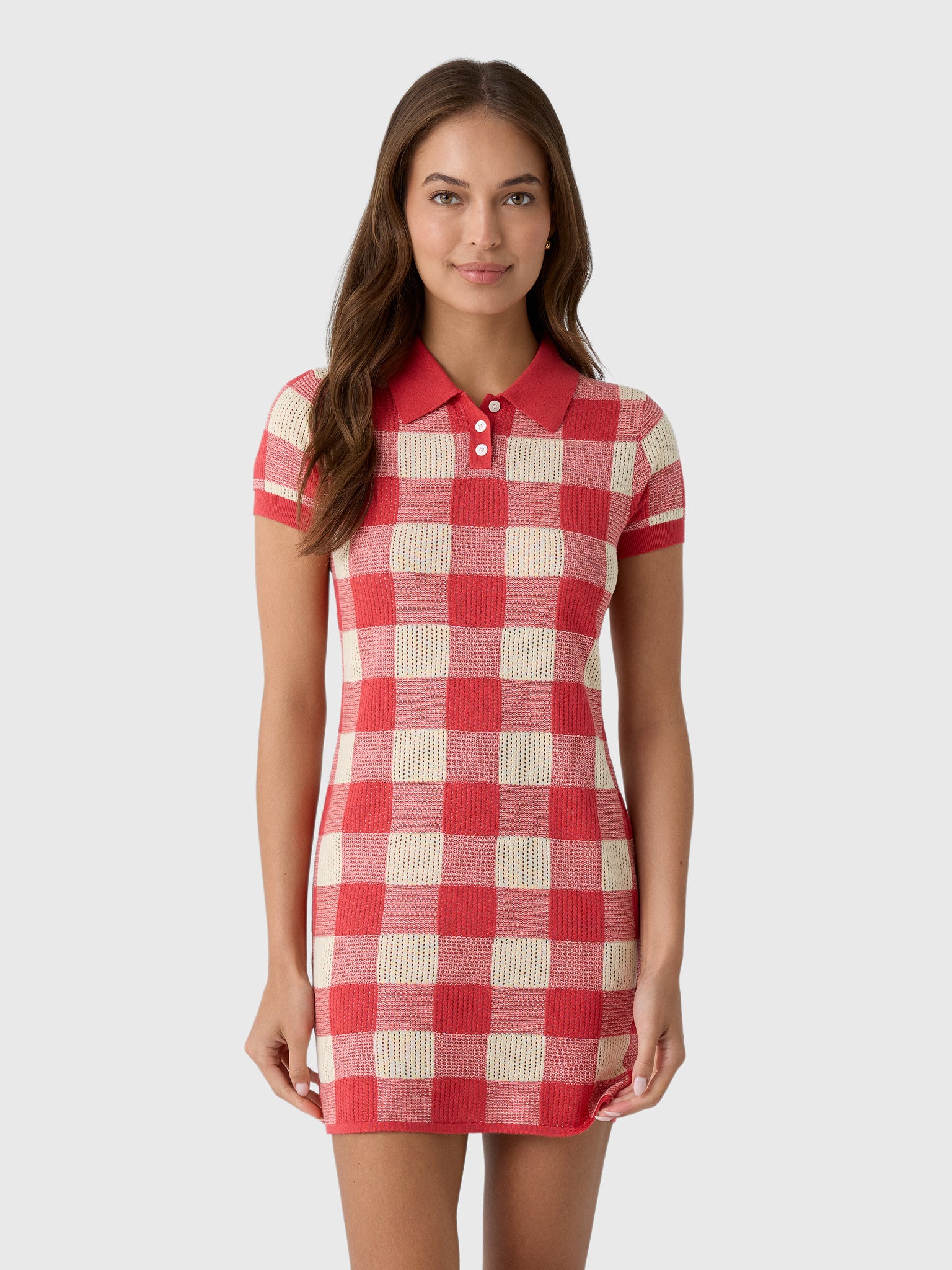 Guest In Residence Women's Gingham Polo Dress - Saint Bernard