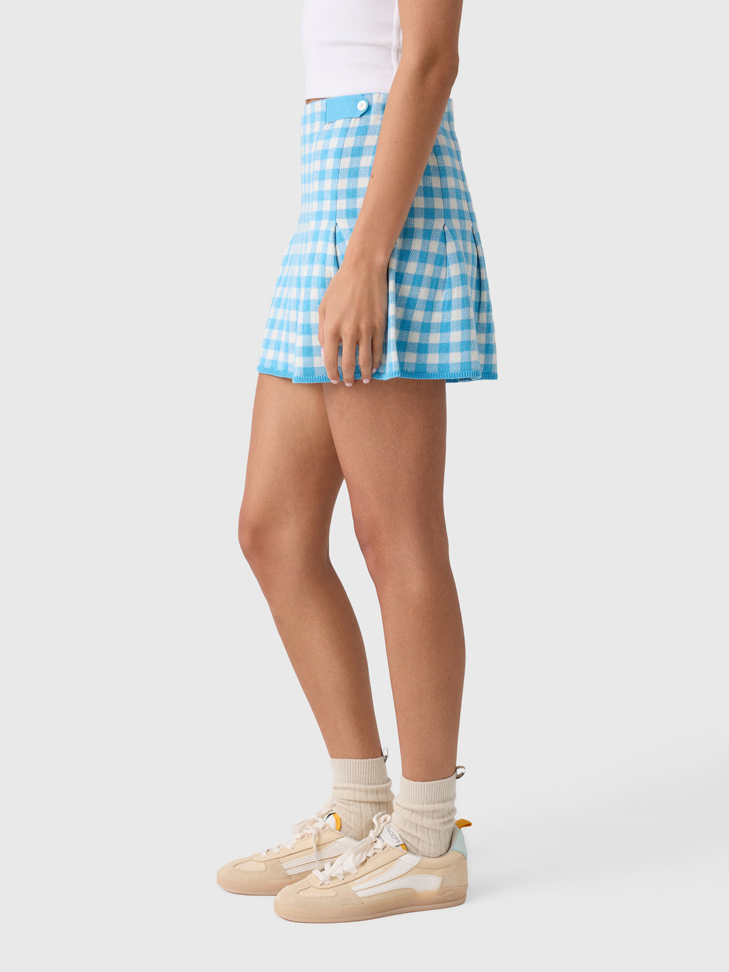 Guest In Residence Women's Gingham Pleated Skirt - Saint Bernard