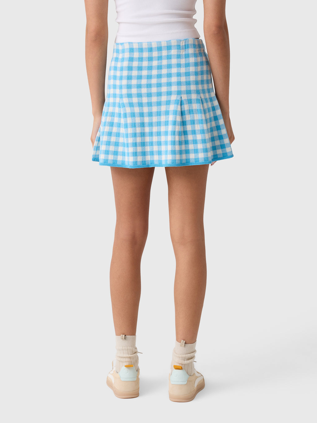Guest In Residence Women's Gingham Pleated Skirt - Saint Bernard