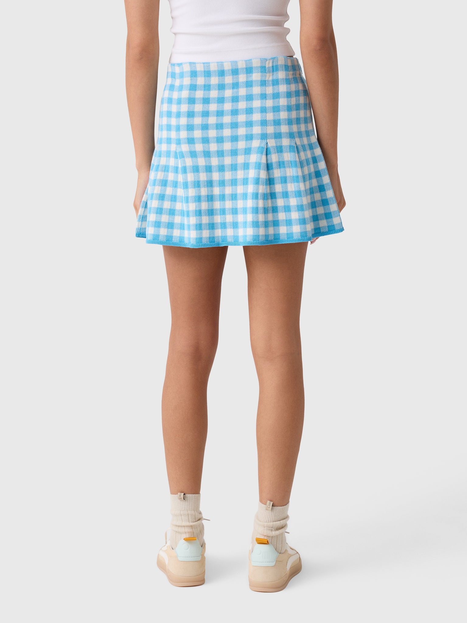 Guest In Residence Women's Gingham Pleated Skirt - Saint Bernard