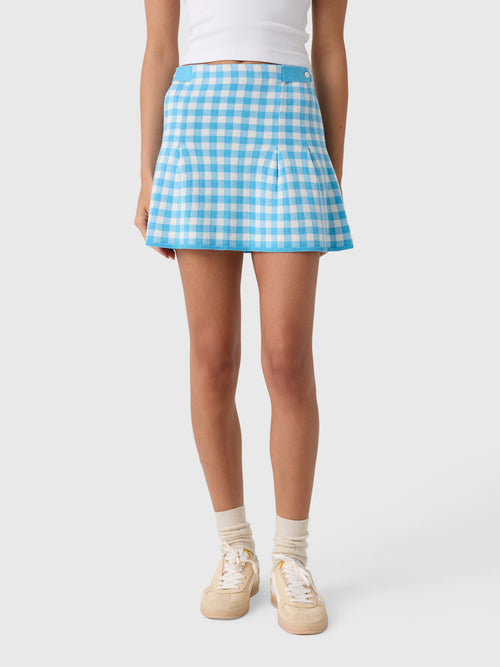 Guest In Residence Women's Gingham Pleated Skirt