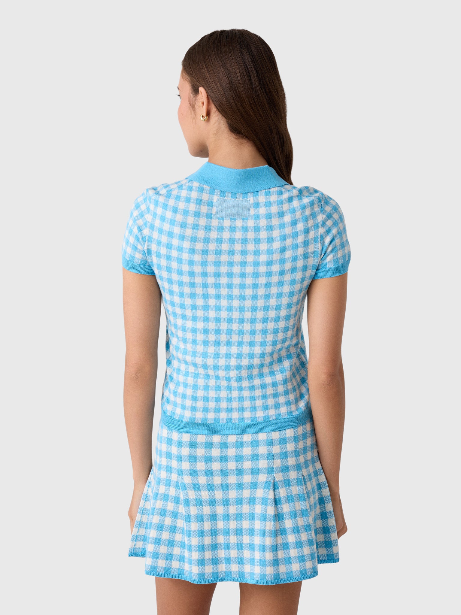 Guest In Residence Women's Gingham Shrunken Polo - Saint Bernard