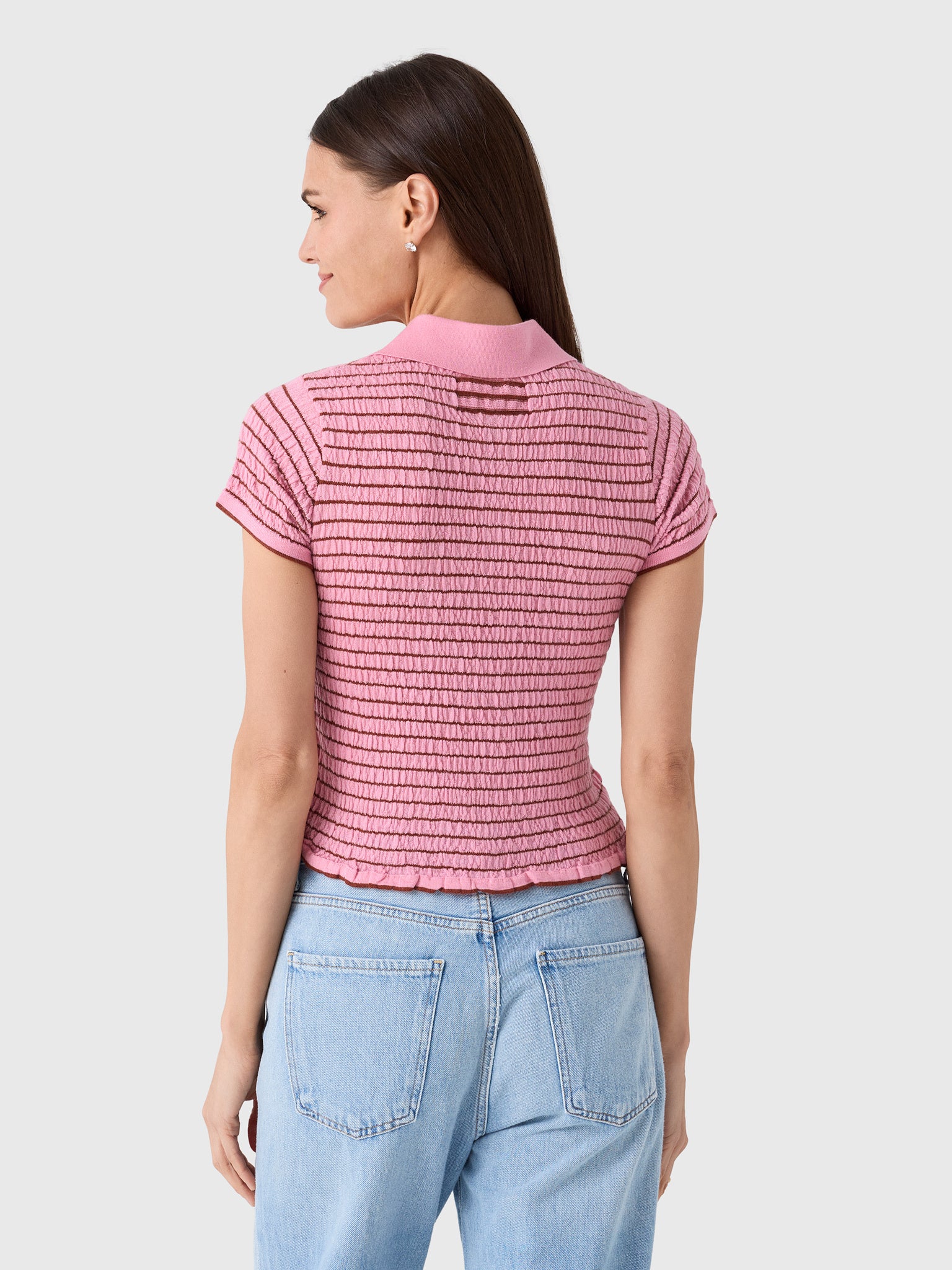 Guest In Residence Women's Smocked Shrunken Polo - Saint Bernard