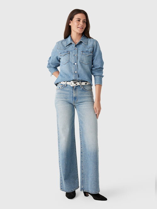 Le Jean Women's Martha Denim Shirt - Saint Bernard
