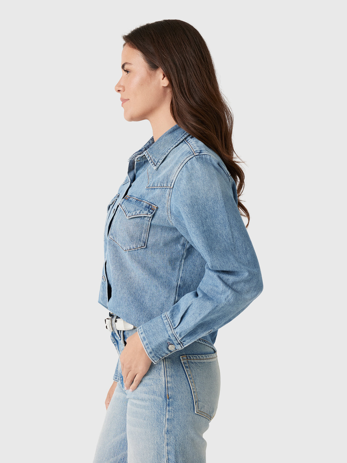 Le Jean Women's Martha Denim Shirt - Saint Bernard
