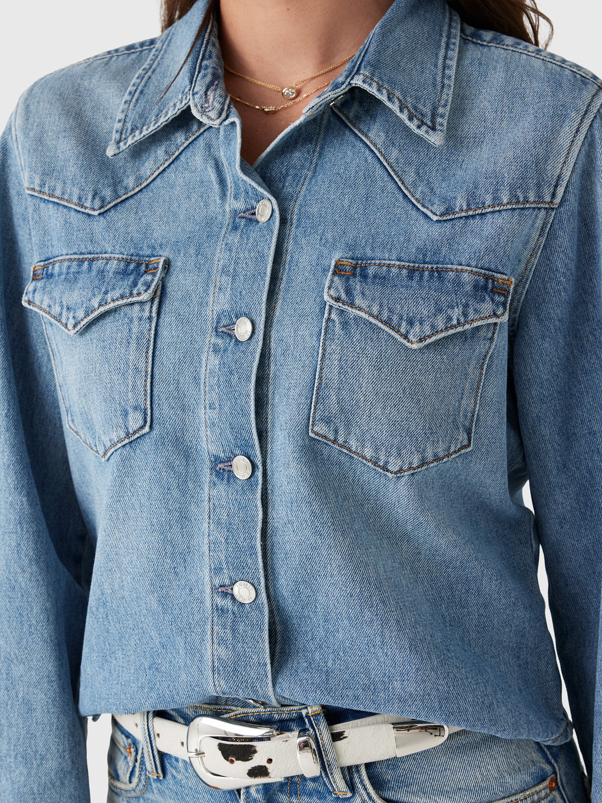 Le Jean Women's Martha Denim Shirt - Saint Bernard