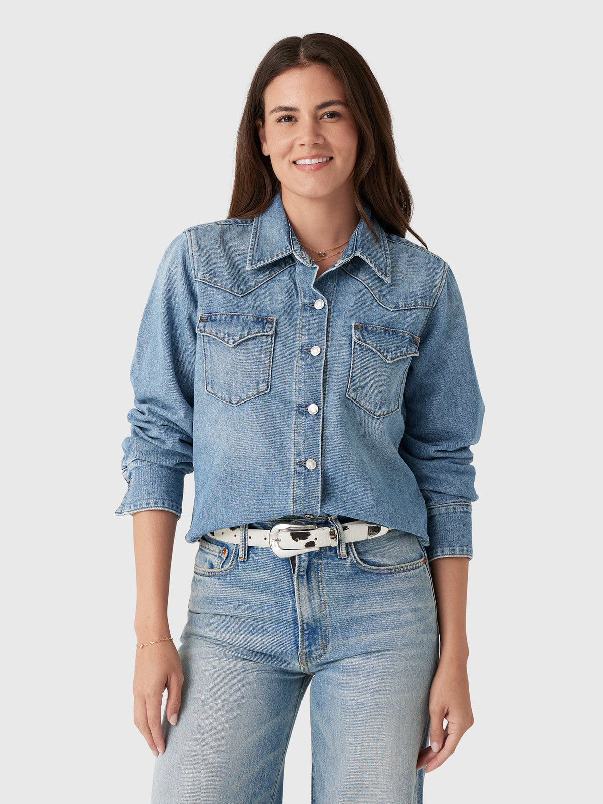 Le Jean Women's Martha Denim Shirt - Saint Bernard