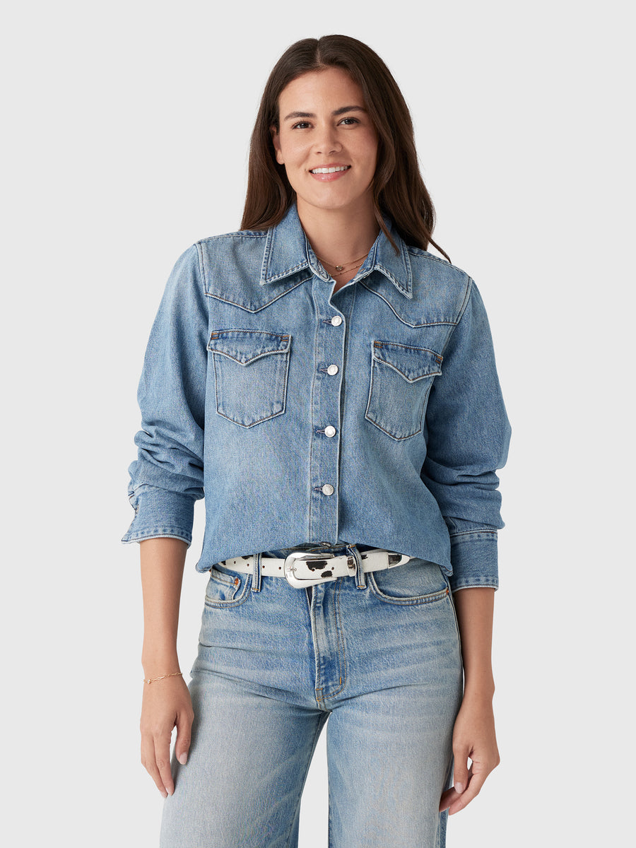 Le Jean Women's Martha Denim Shirt - Saint Bernard