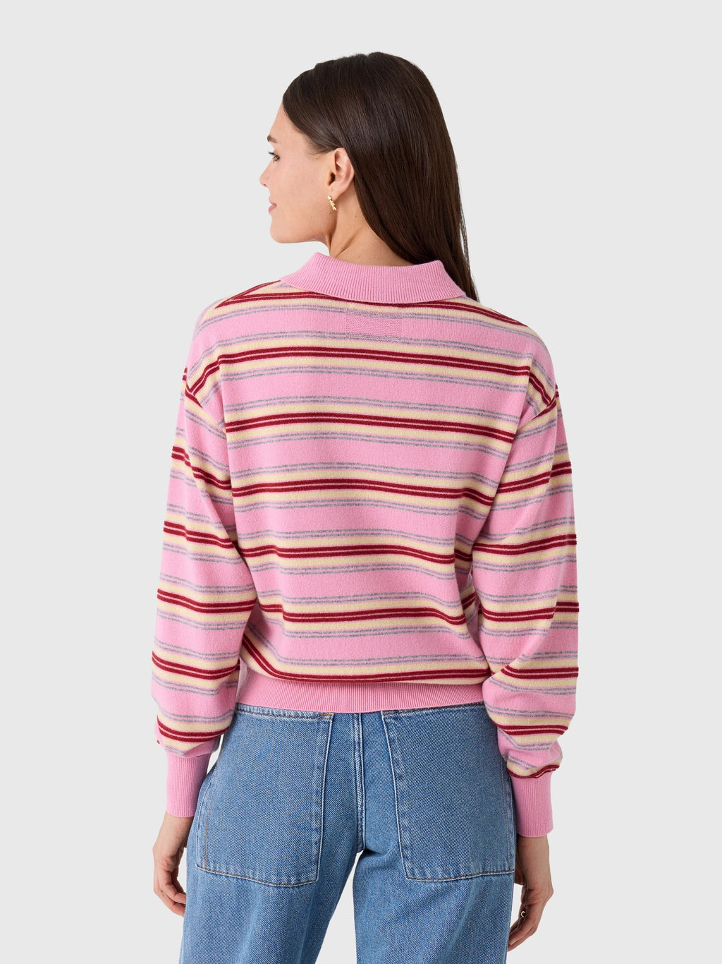 Guest In Residence Women's Collegiate Stripe Polo - Saint Bernard