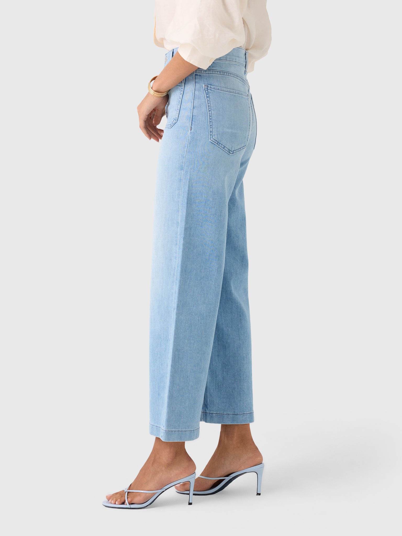 Le Jean Women's Georgia Wide Leg Ankle Jean - Saint Bernard