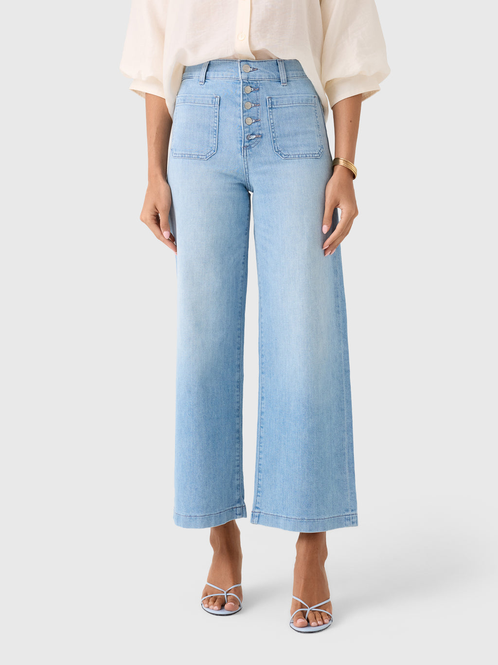 Le Jean Women's Georgia Wide Leg Ankle Jean - Saint Bernard