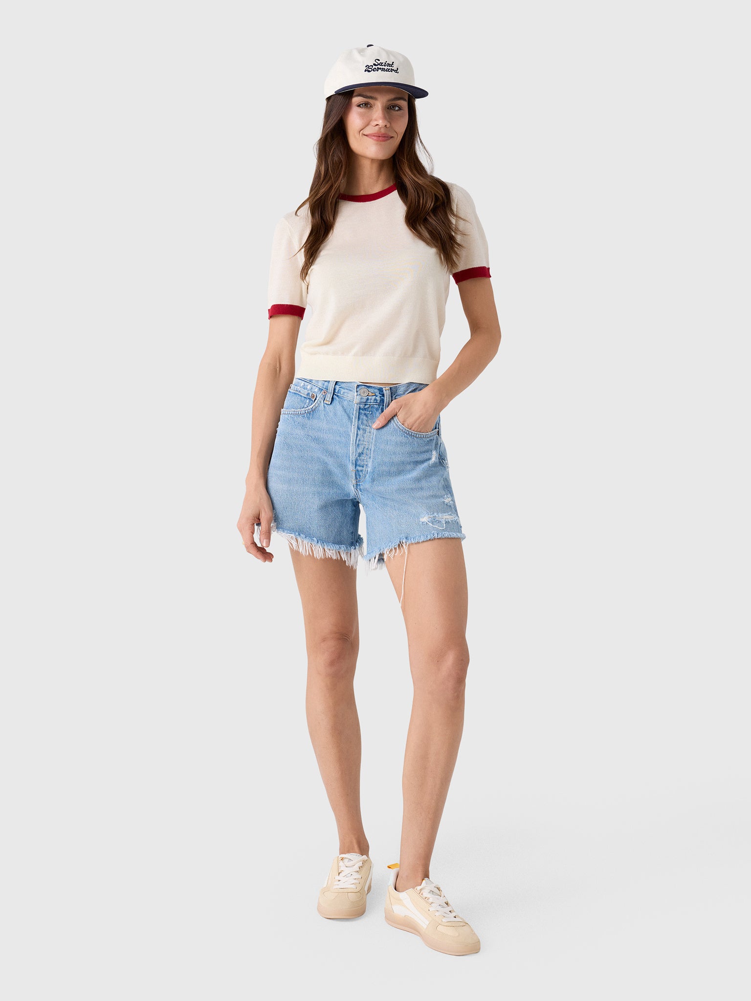 Guest In Residence Women's Airy Ringer Tee - Saint Bernard