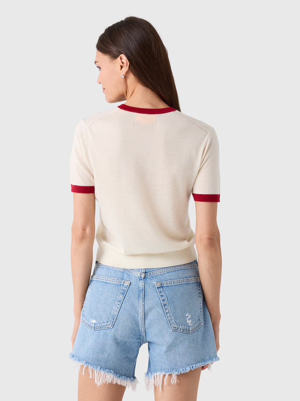 Guest In Residence Women's Airy Ringer Tee - Saint Bernard