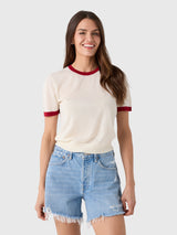 Guest In Residence Women's Airy Ringer Tee - Saint Bernard