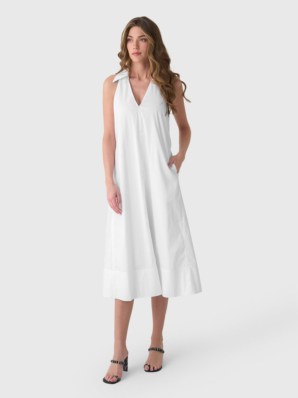 Simon Miller Women's Nava Poplin Midi Dress - Saint Bernard