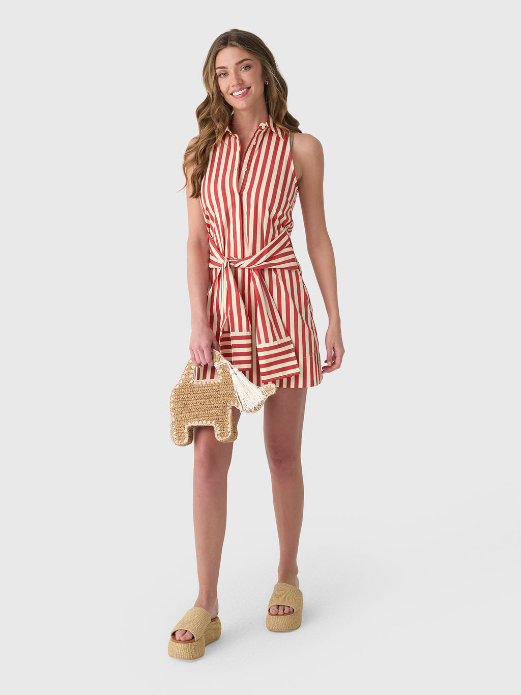 Simon Miller Women's Inna Sleeveless Poplin Mini Dress - Saint Bernard