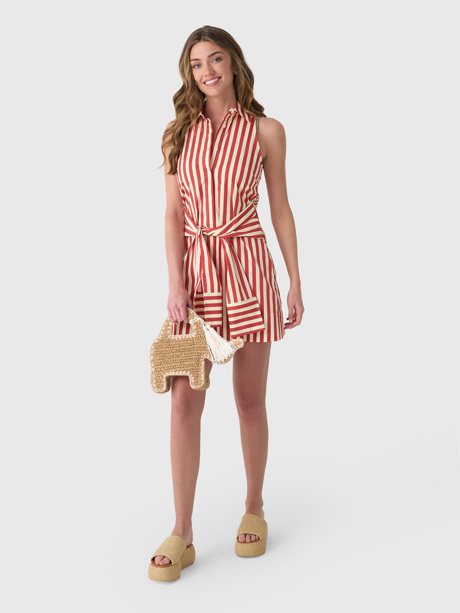 Simon Miller Women's Inna Sleeveless Poplin Mini Dress - Saint Bernard