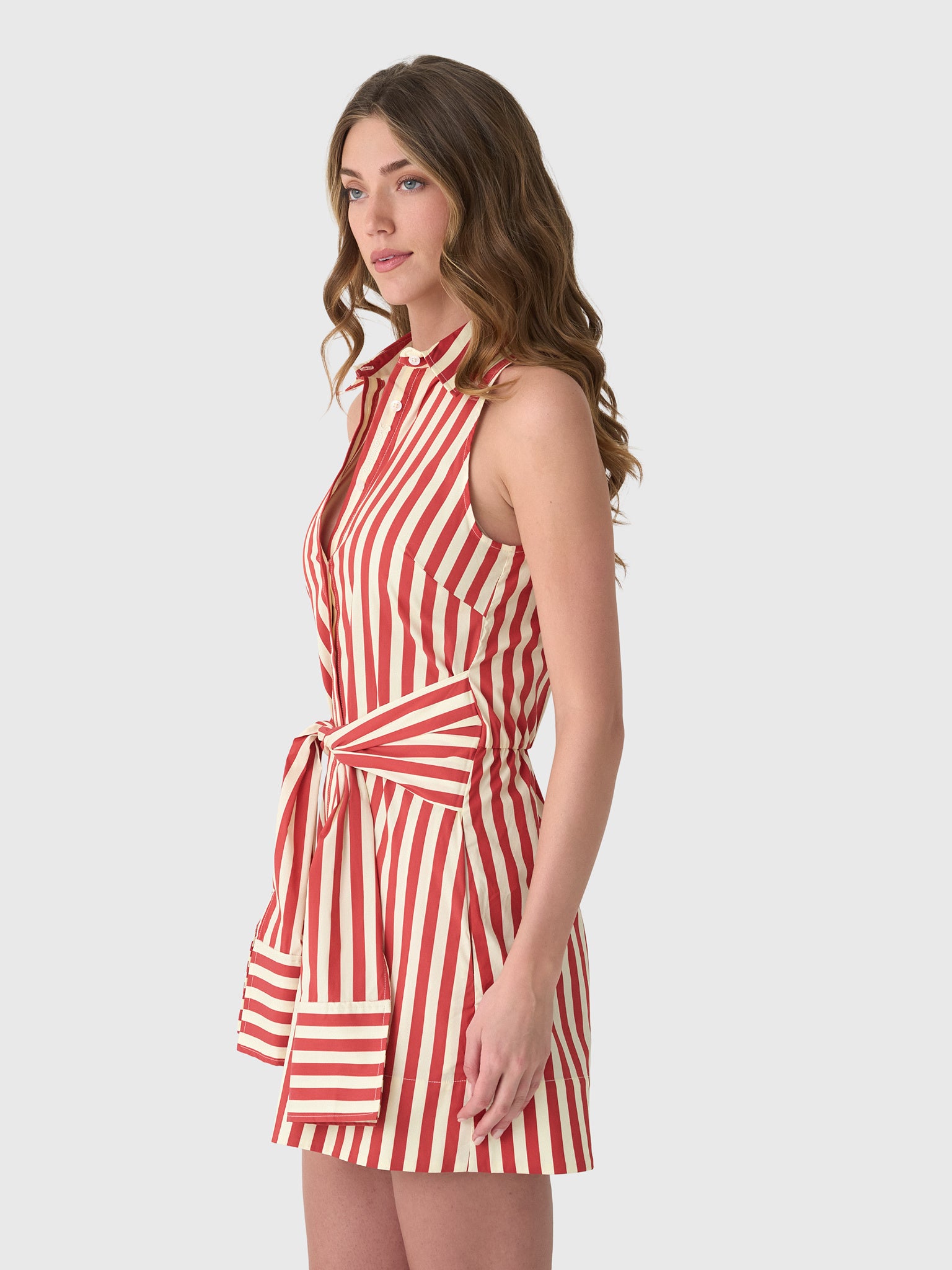 Simon Miller Women's Inna Sleeveless Poplin Mini Dress - Saint Bernard