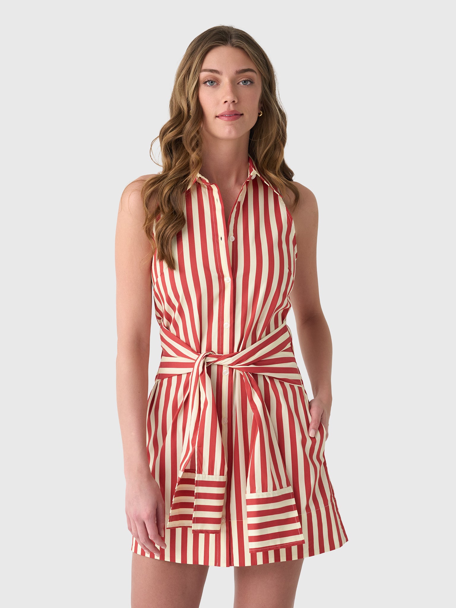 Simon Miller Women's Inna Sleeveless Poplin Mini Dress - Saint Bernard