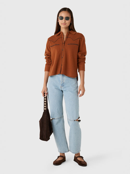 Guest In Residence Women's Cropped Western Shirt