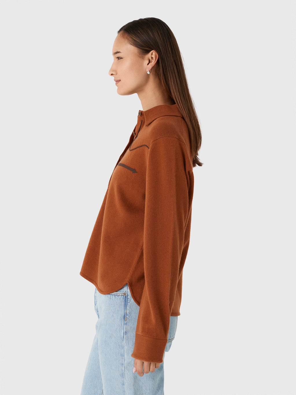 Guest In Residence Women's Cropped Western Shirt - Saint Bernard