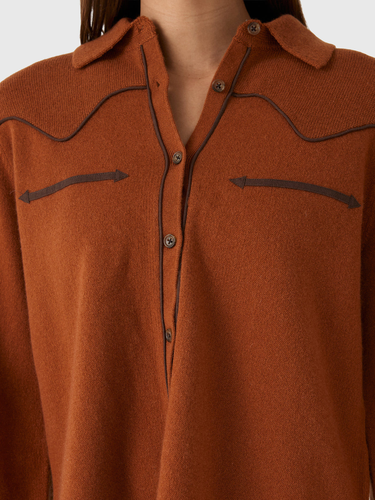 Guest In Residence Women's Cropped Western Shirt - Saint Bernard