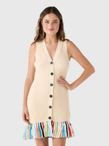 Simon Miller Women's Maven Knit Fringe Mini Dress - Saint Bernard