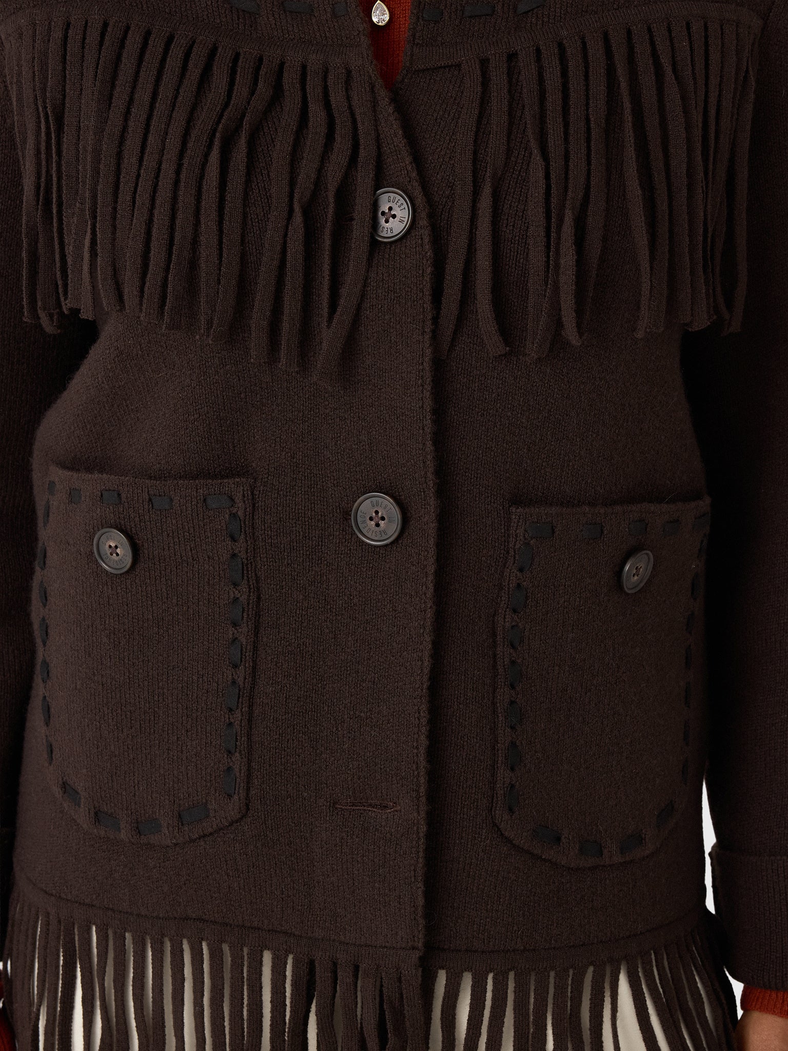 Guest In Residence Women's Western Fringe Jacket - Saint Bernard