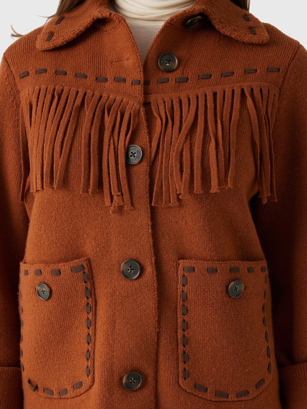 Guest In Residence Women's Western Fringe Jacket - Saint Bernard