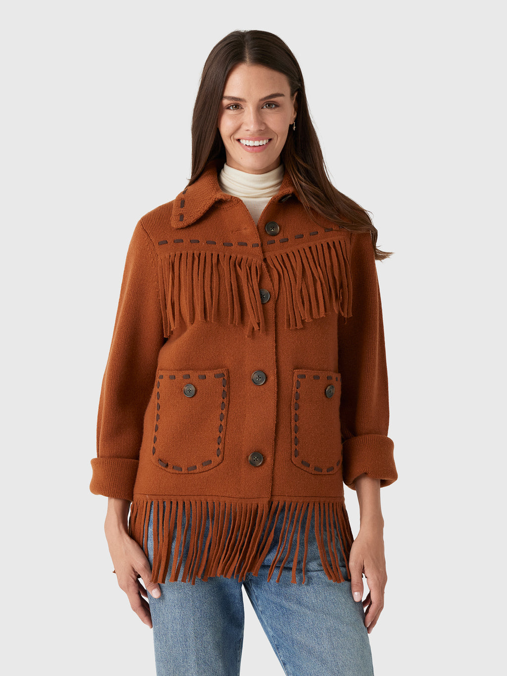 Guest In Residence Women's Western Fringe Jacket - Saint Bernard
