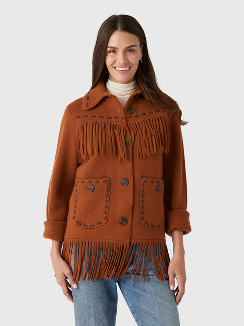 Guest In Residence Women's Western Fringe Jacket - Saint Bernard
