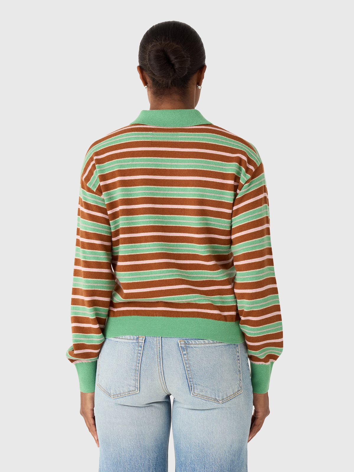 Guest In Residence Women's Collegiate Stripe Polo - Saint Bernard
