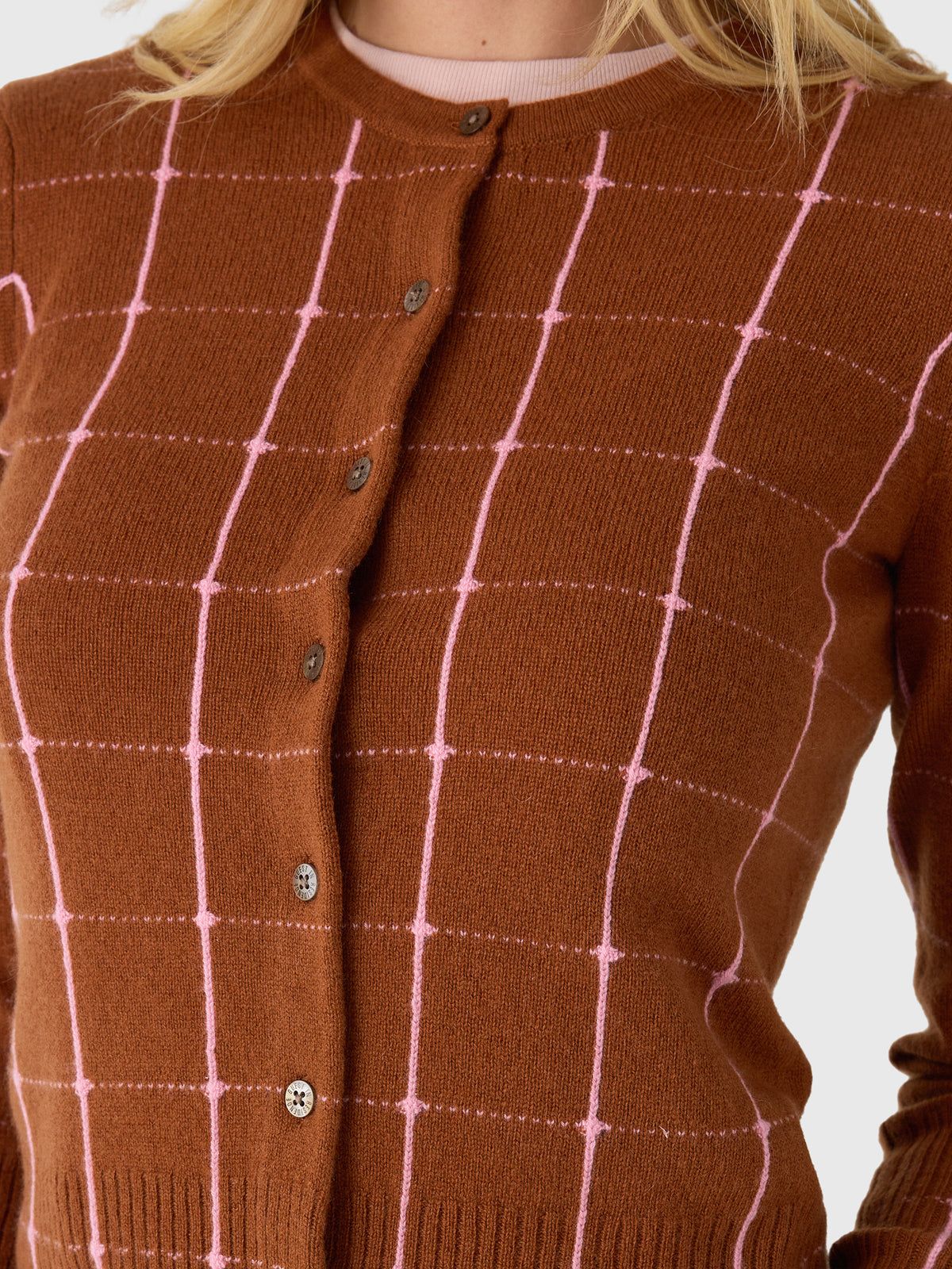 Guest In Residence Women's Jane Checker Cardigan - Saint Bernard