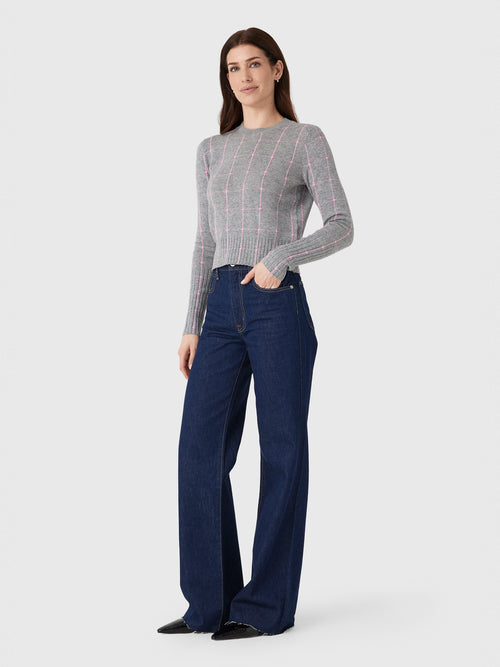 Guest In Residence Women's Shrunken Checker Crew - Saint Bernard