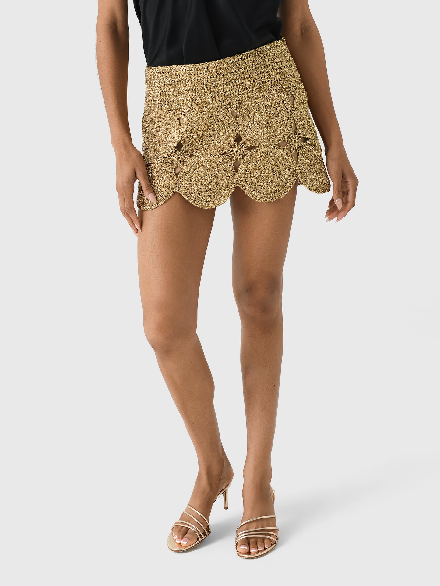 Simon Miller Women's Metallic Beep Beep Mini Skirt - Saint Bernard