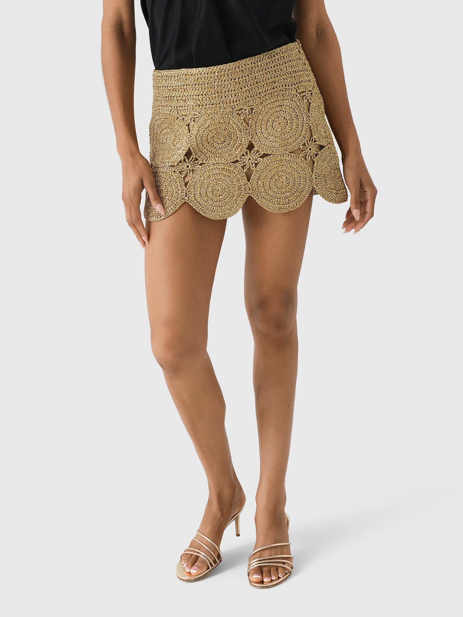 Simon Miller Women's Metallic Beep Beep Mini Skirt - Saint Bernard