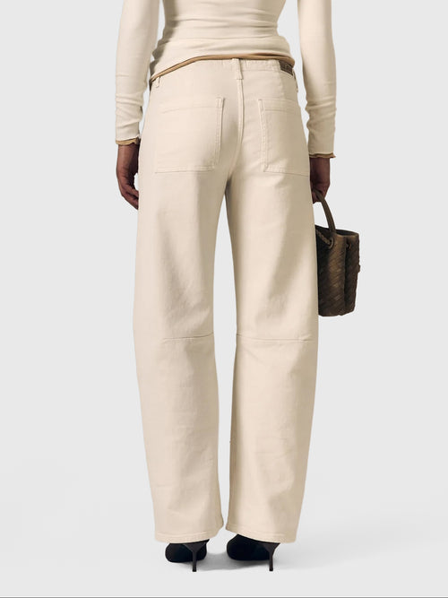 Le Jean Women's Jewel Utility Soft Barrel Long Jean