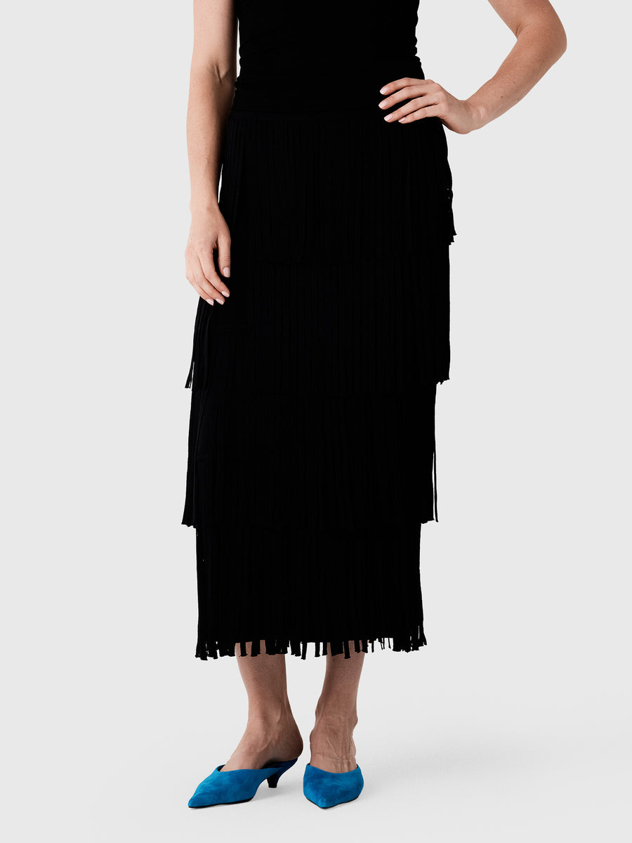 Simon Miller Women's Za Za Knit Fringe Skirt - Saint Bernard
