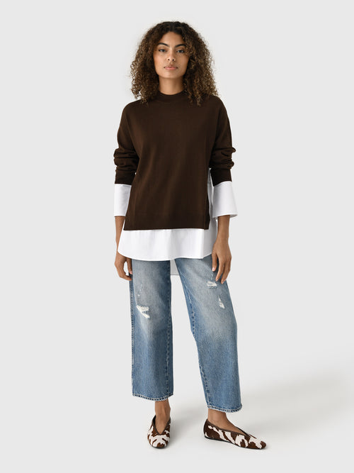 Simon Miller Women's Pip Poplin Combo Sweater