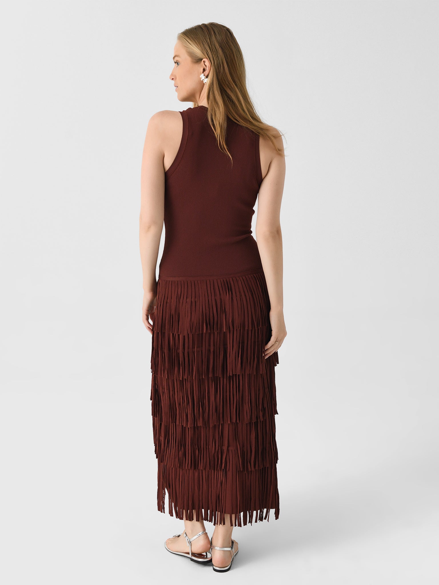 simon miller red fringe dress SIMONMILLER Bowie Sleeveless Fringe Mini Dress