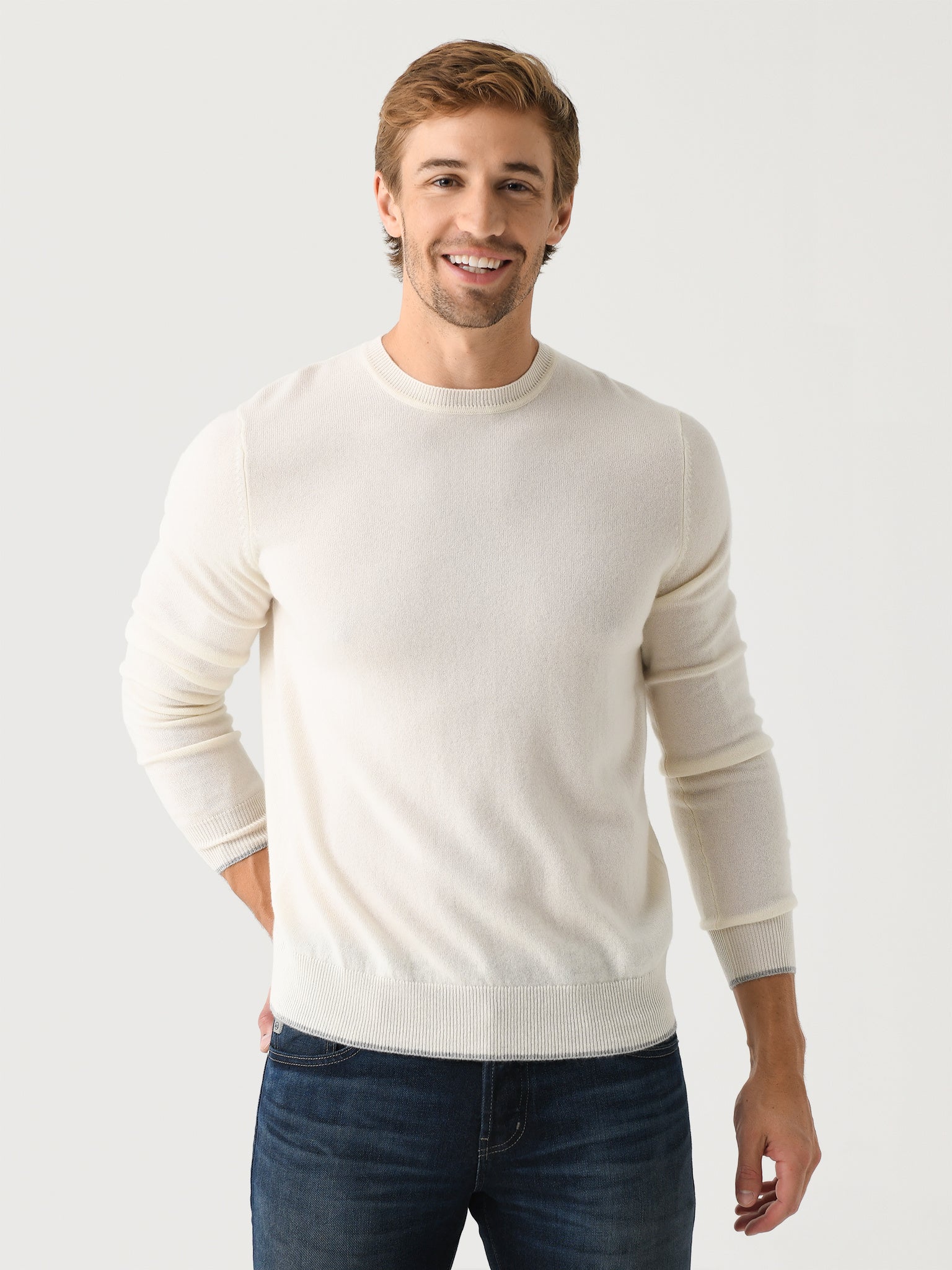 RYE51 Men's The Walker Cashmere Crew Sweater - Saint Bernard