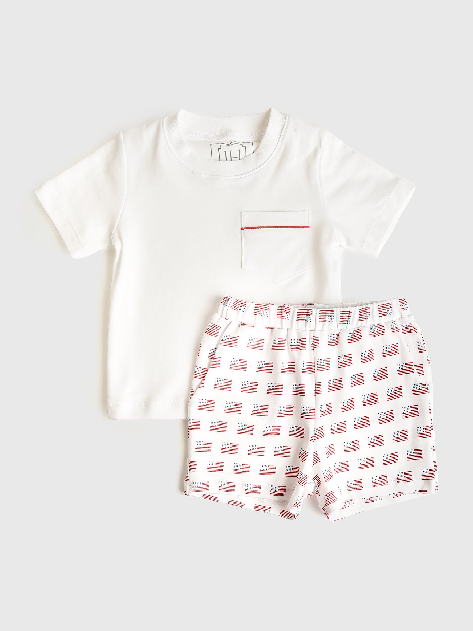 Lila And Hayes Boys' Walker Short Set - Saint Bernard