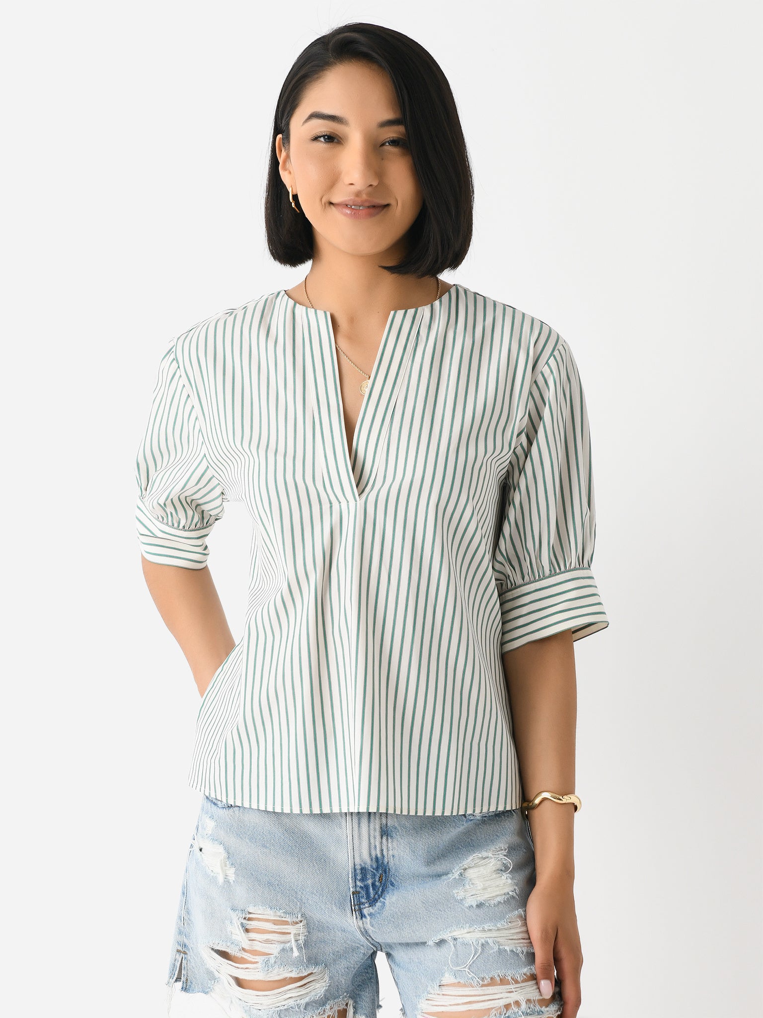 Frame Women's V-Neck Popover Top - Saint Bernard