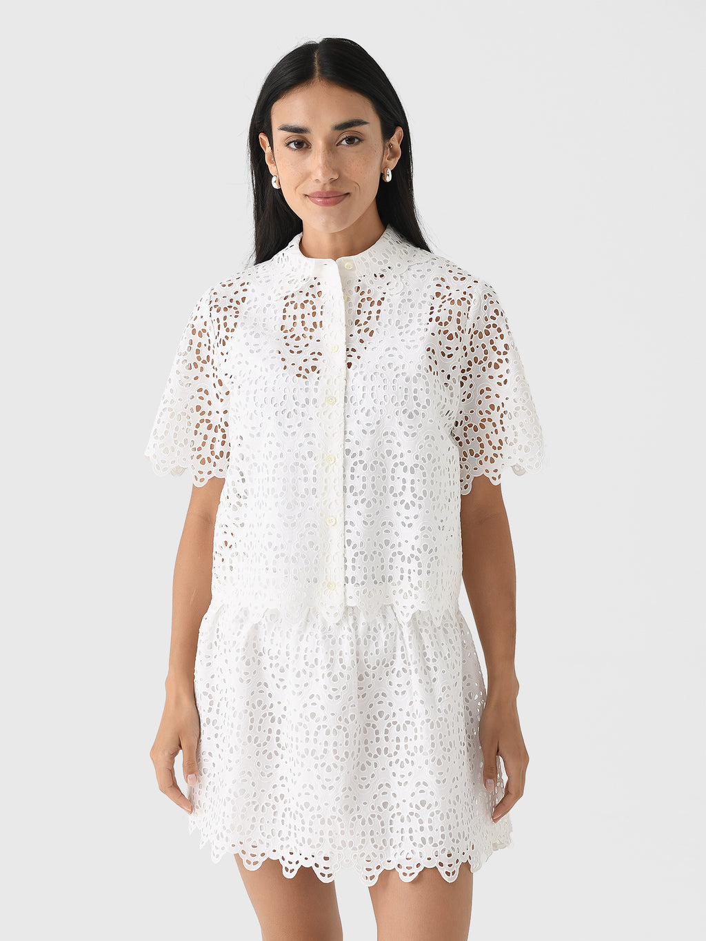 Frame Women's The Deco Eyelet Top - Saint Bernard