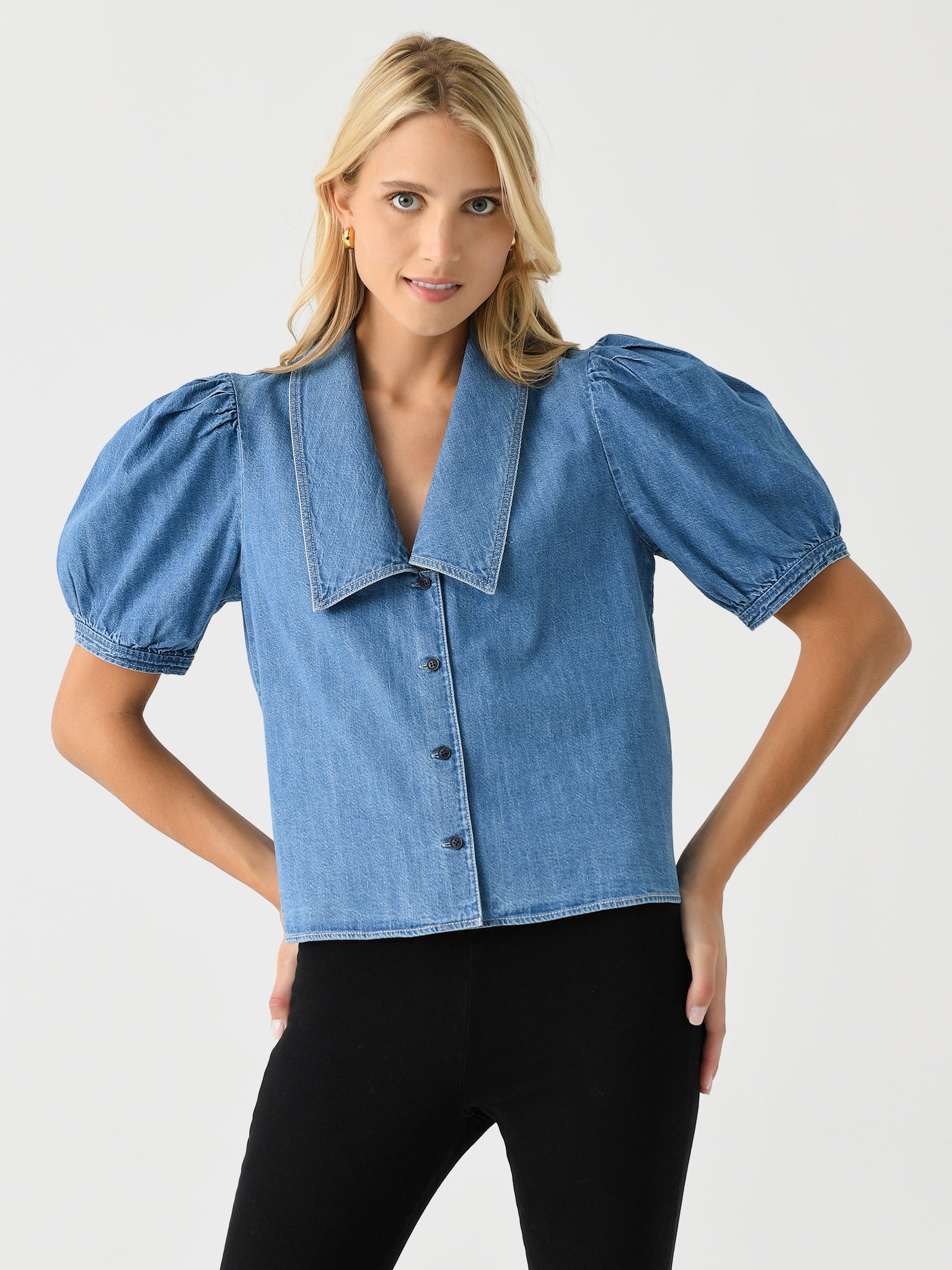 Frame Women's Denim Sailor Blouse - Saint Bernard