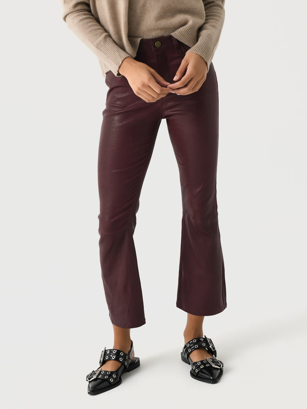 Frame Women's Leather Le Crop Mini Boot Pant - Saint Bernard