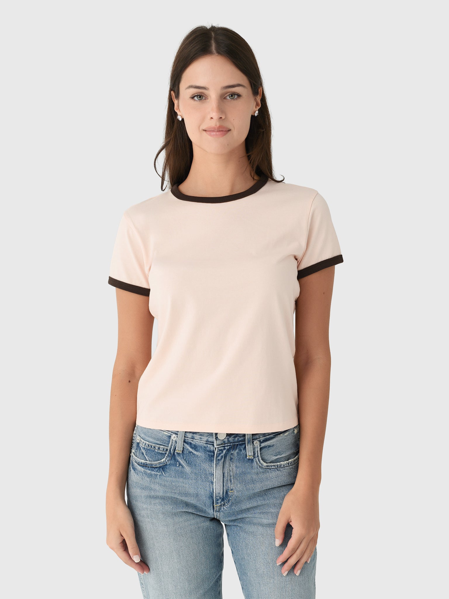 メナード♡ Frame Women's The Ringer Baby Tee – Saint Bernard