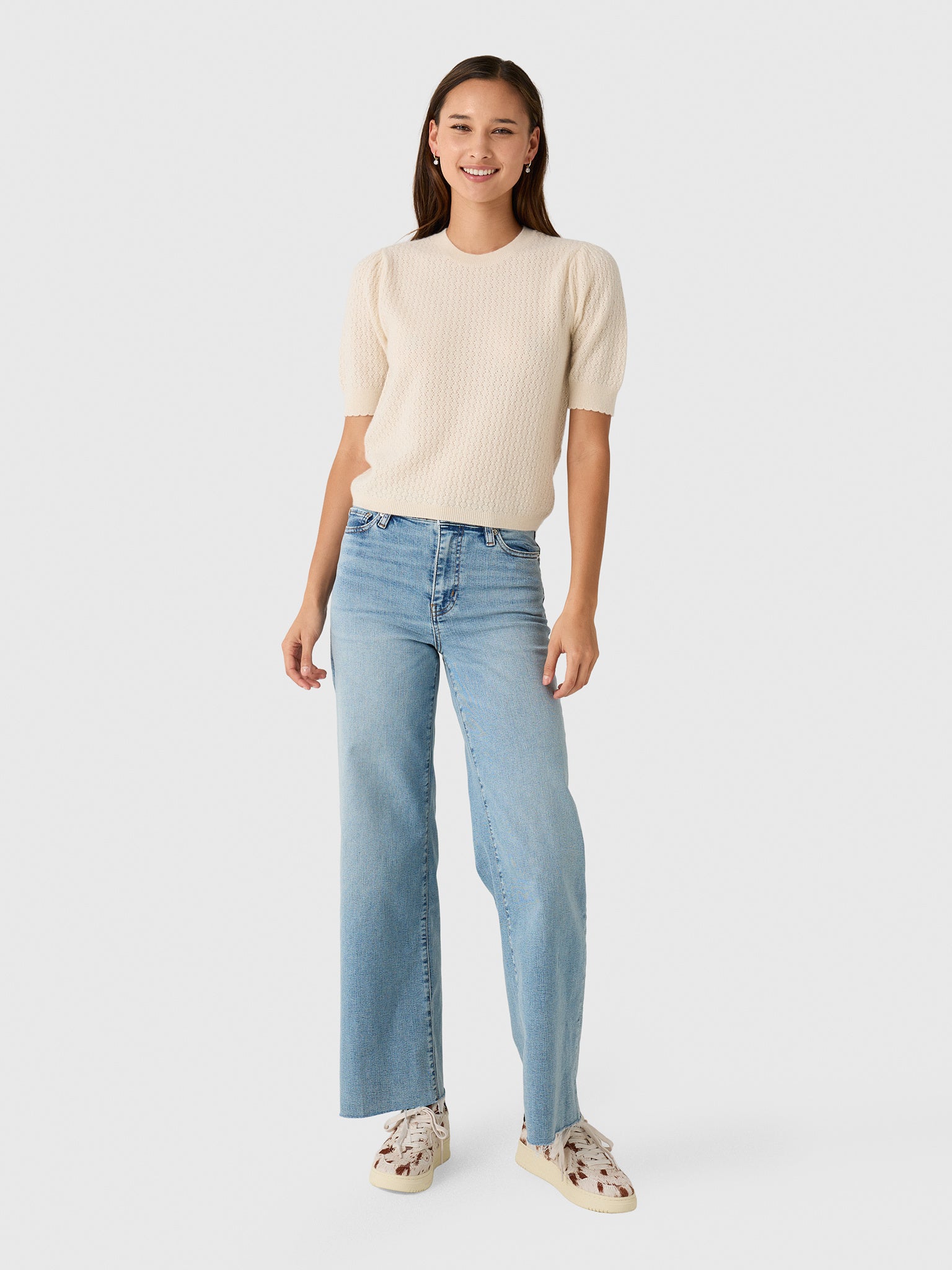 Frame Women's The Gathered Honeycomb Sweater - Saint Bernard